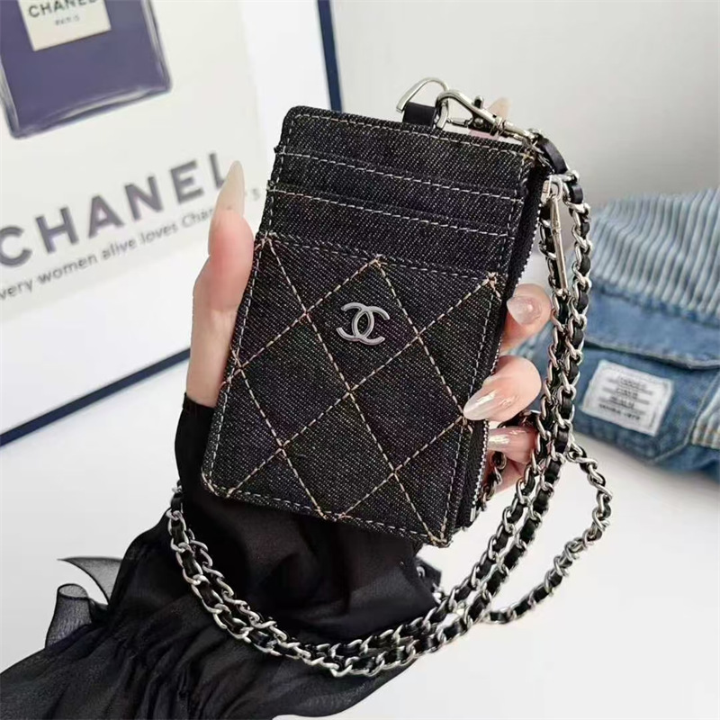 シャネル フラグメント ケース chanel カード ケース チェーン 付き ID