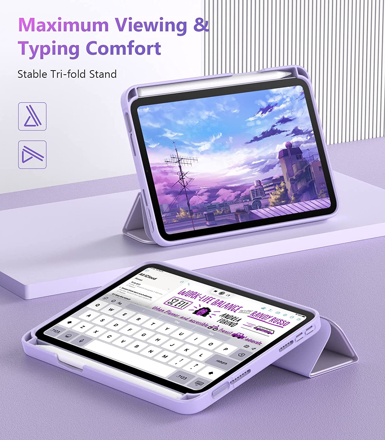 MoKo iPad Mini 6 Case with Pencil Holder (8.3 Inch,2021 Model