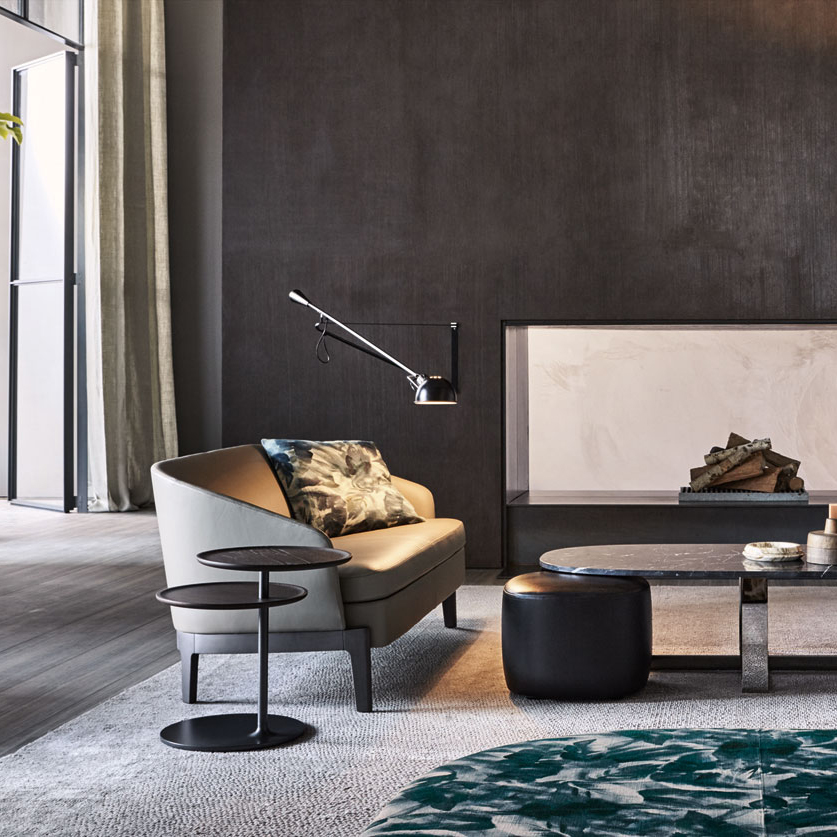 Round coffee table with double shelf - Vicino table - Molteni&C