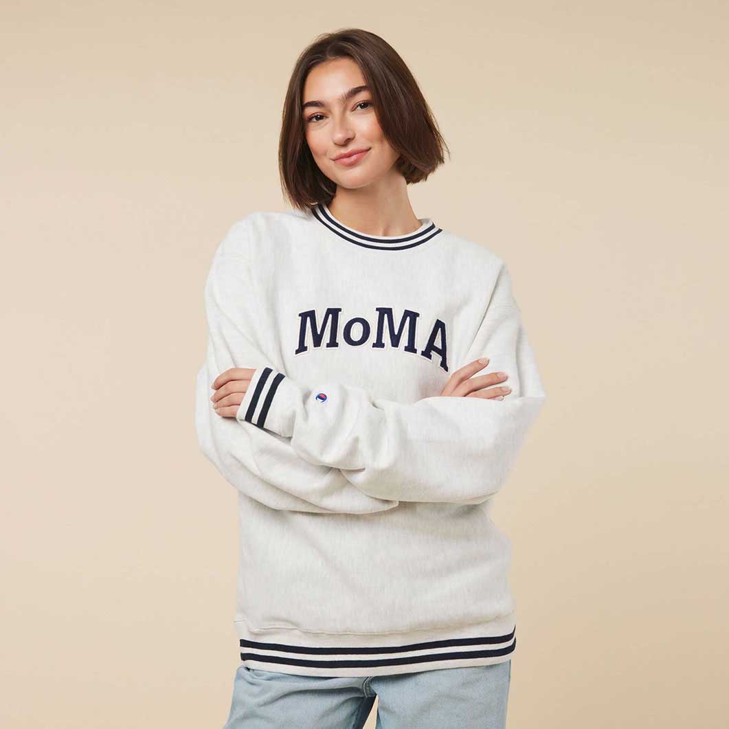 MoMA Champion Striped スウェットシャツ M(M)：ファッション