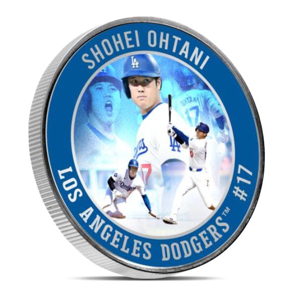 Colorized MLB Shohei Ohtani 1 Troy Oz Silver Round - .999 Pure
