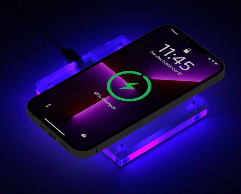 Qi対応】アクリル製のLEDワイヤレス充電器を1個からオリジナル作成