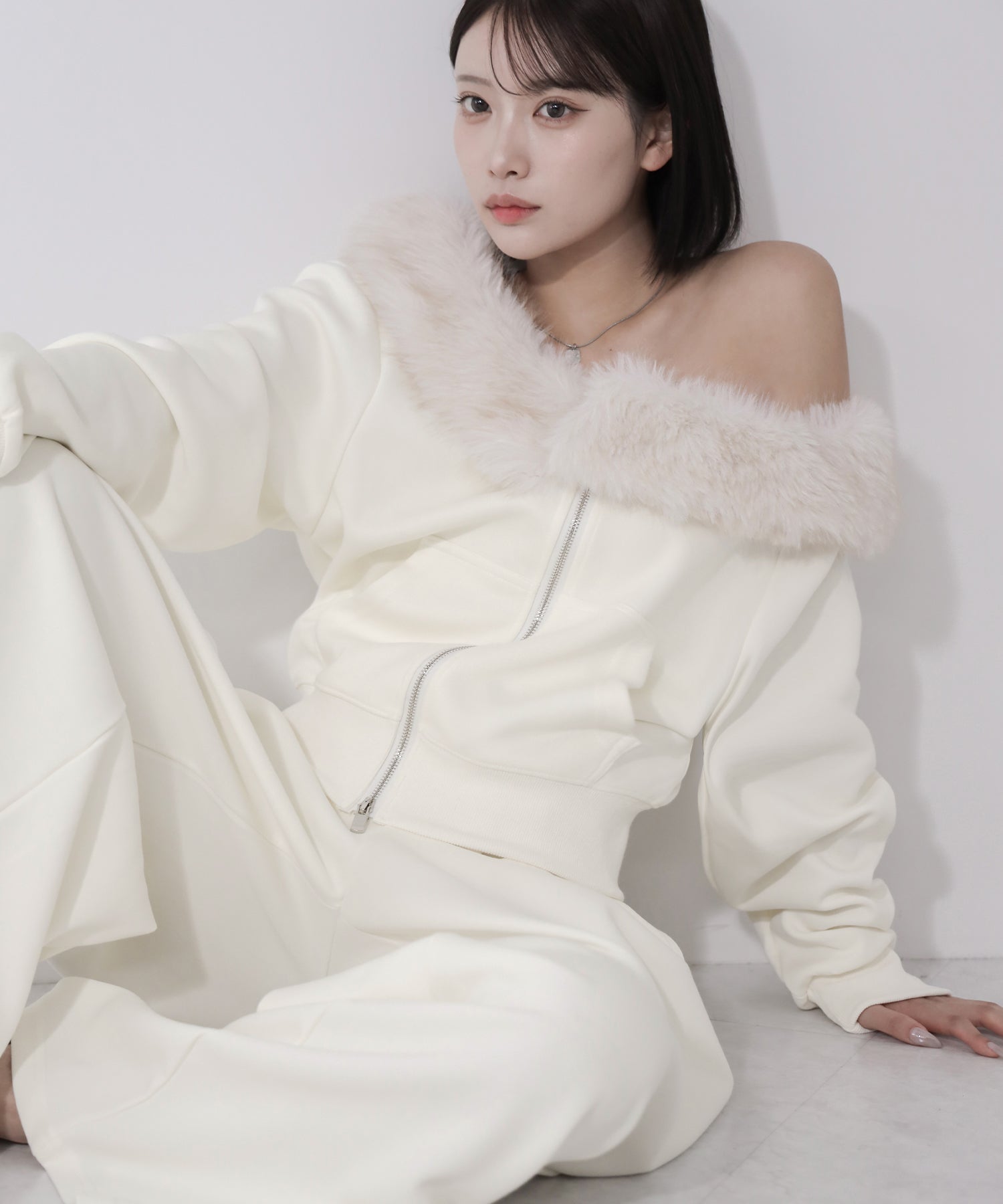 セットアップ 】ファーダブルジップワンショルスウェット＆タック