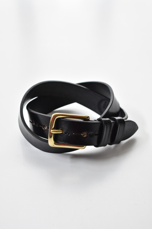 JABEZ CLIFF (ジャベツクリフ) Stirrup Leather Belt [BLACK]