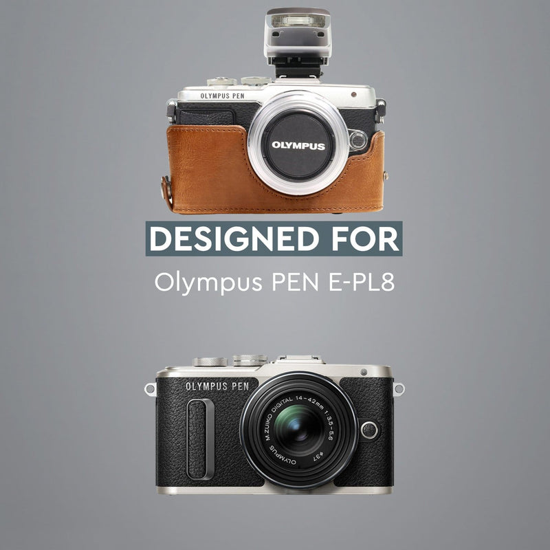 MegaGear Olympus PEN E-PL8 Ever Ready Leather Camera Case and
