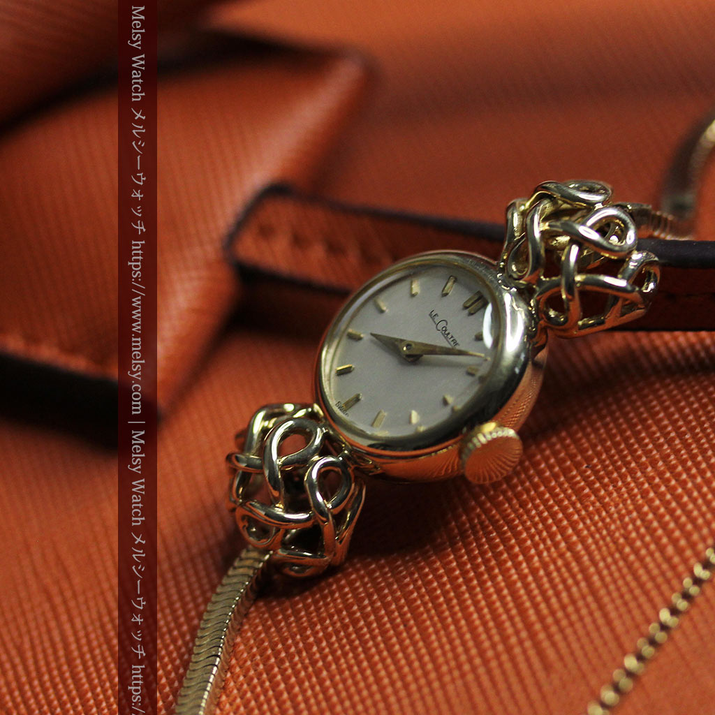 ジャガールクルト 華のある女性用金無垢アンティーク腕時計