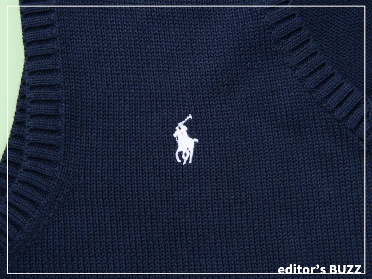 ポロ ラルフ ローレン」のビームス別注のネイビーのニットベストは
