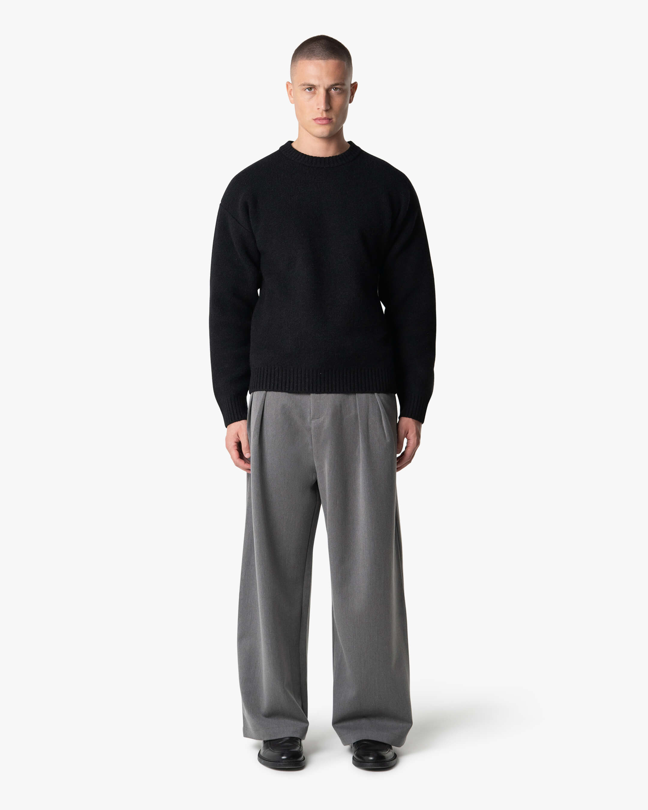 Brixton Wool-Blend Brushed Sweater - Black | Menyard ®