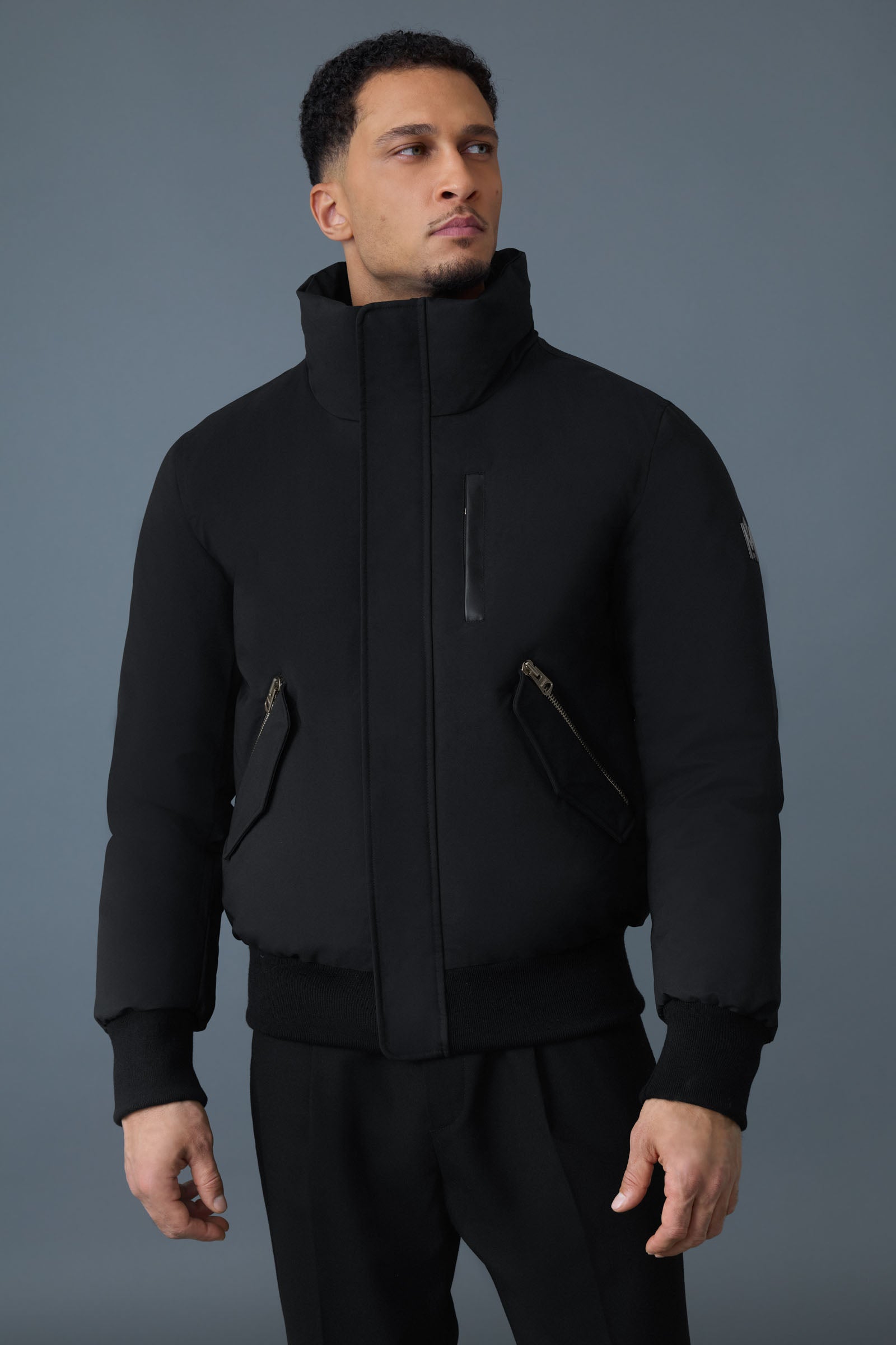 Dixon-BX, 2-in-1 Nordic Tech down bomber with blue fox fur for men