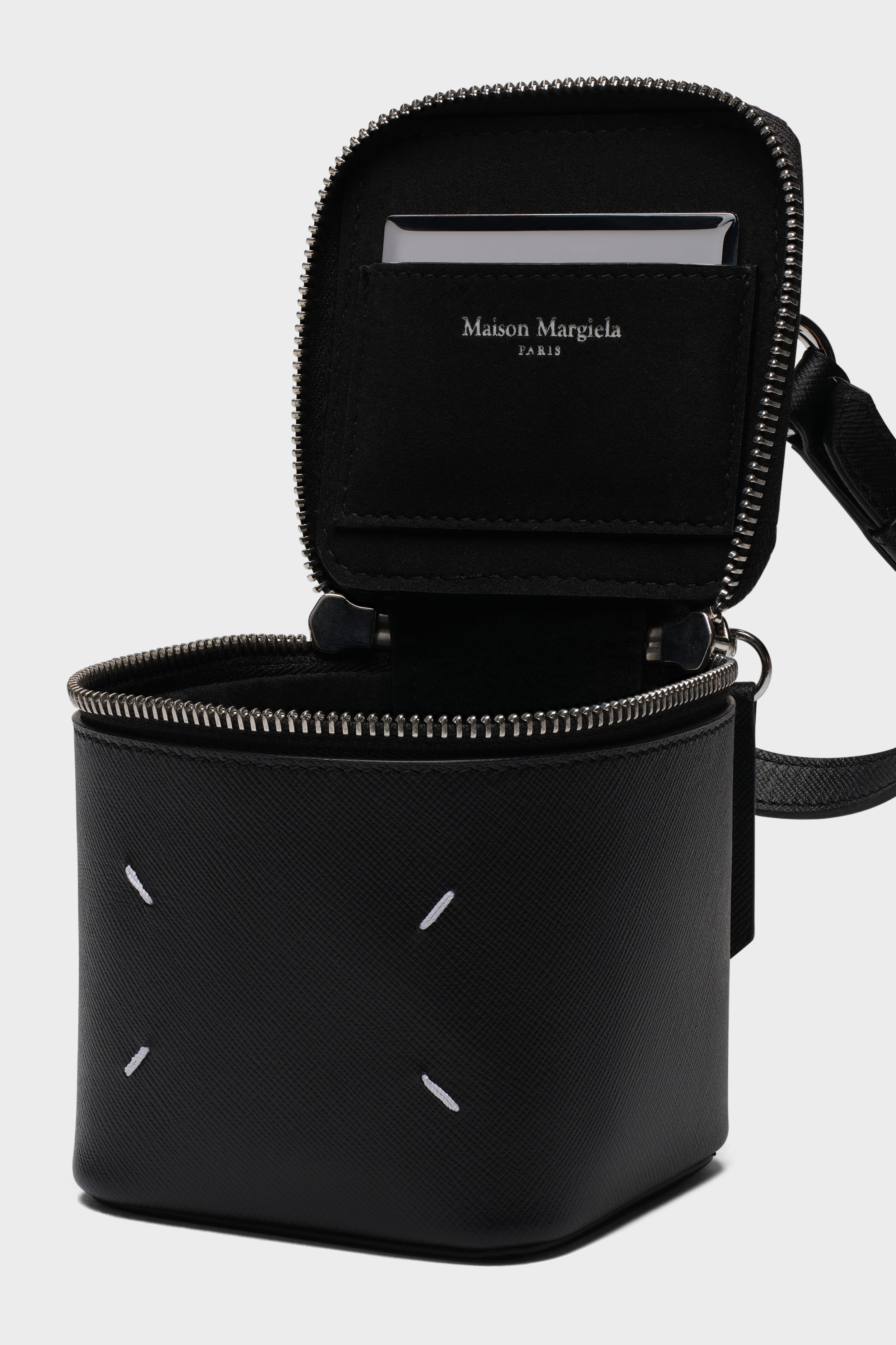 Black Leather Mini Box Bag | Maison Margiela