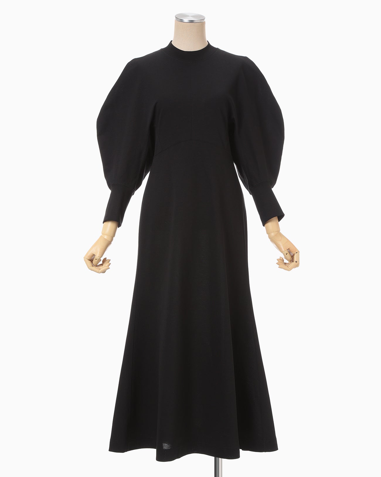 Cotton Jersey Flare Dress - black - Mame Kurogouchi