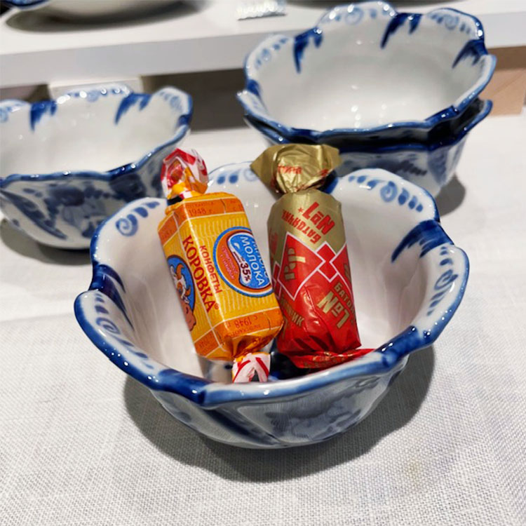 ロシア雑貨店マリンカ / グジェリ陶器 ジャム入れ小鉢gz206