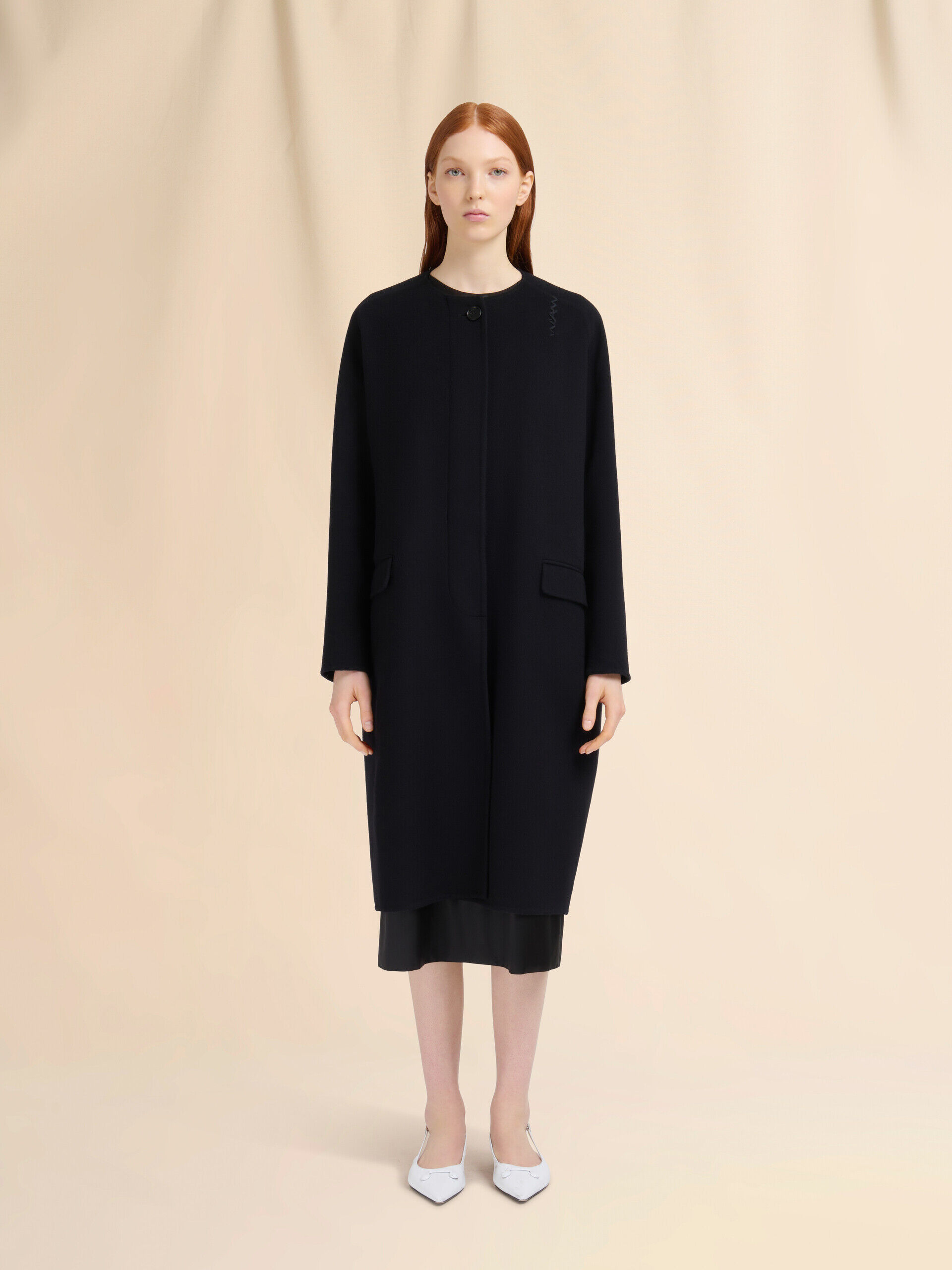 Black felt coat with Marni Symbol | Marni