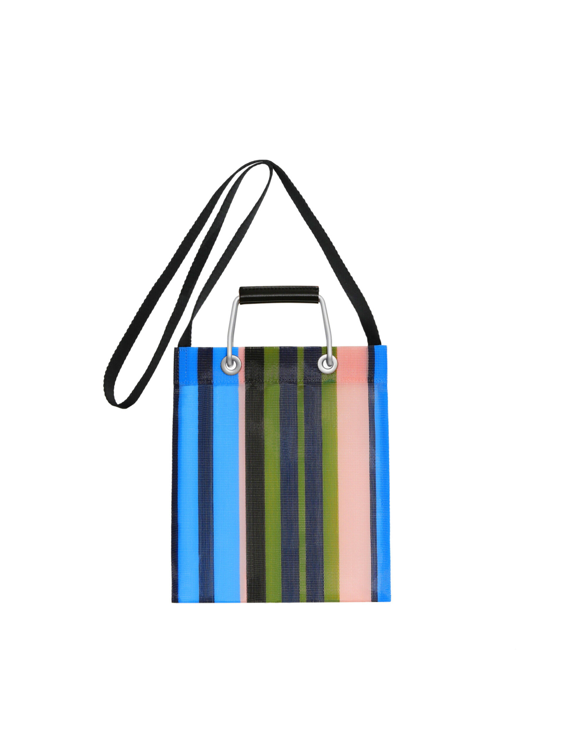 グリーンブルー(ターコイズ) MARNI MARKET STRIPE MINI SHOULDER BAG