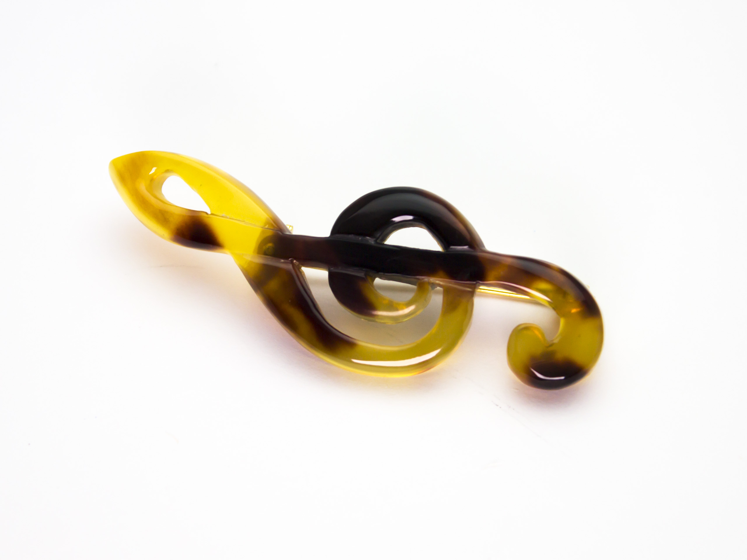 本べっ甲 鼈甲 ピエロモチーフ 揺れる スイング ブローチ ペンダント