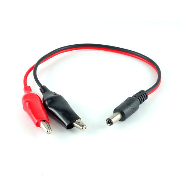 DCプラグ 2.1mmからミノムシクリップへの変換ケーブル(32cm) EM