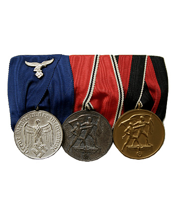 WWII ドイツ空軍(WL)、メダルバー3連/実物・極上