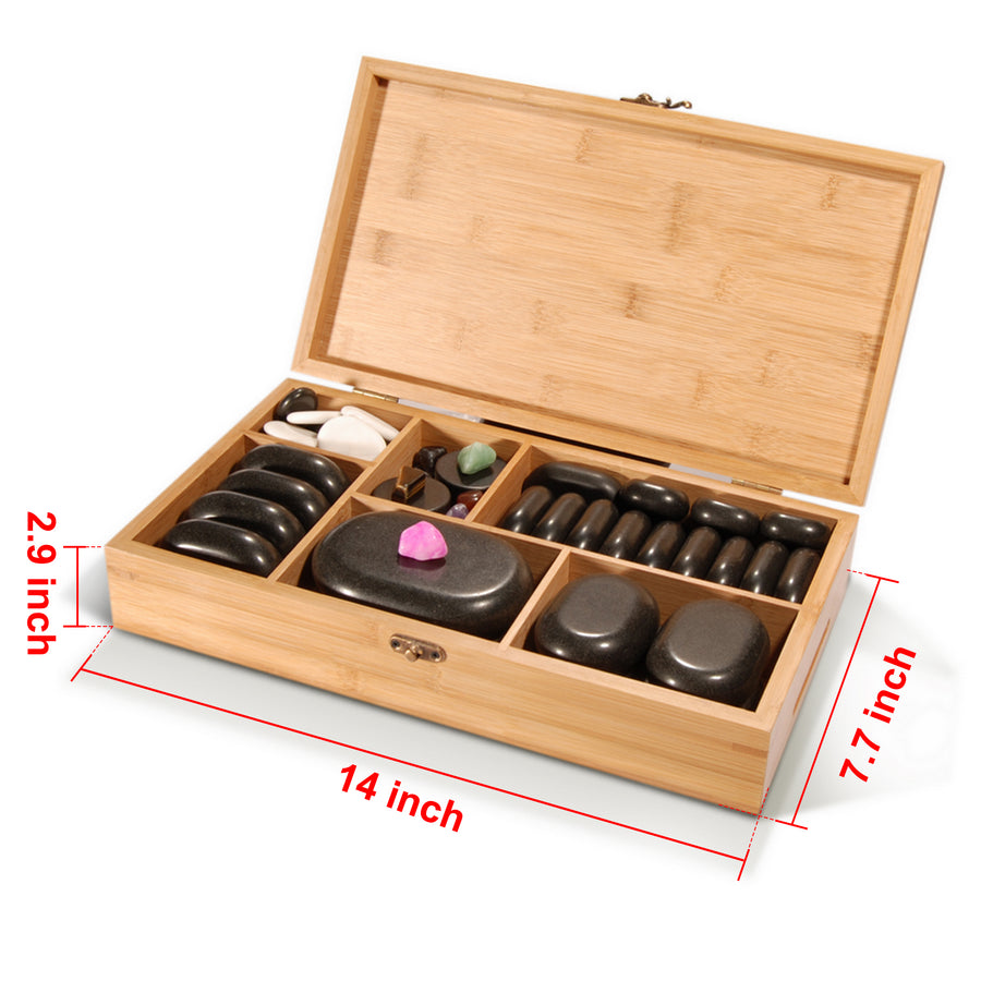 Master Massage 60-Piece Deluxe Hot Stone Set including Basalt