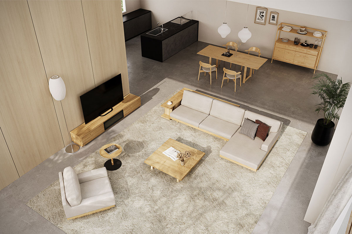 DANISH LOW LIVING TABLE(幅120cm x 奥行75cm x 高さ35cm)の通販