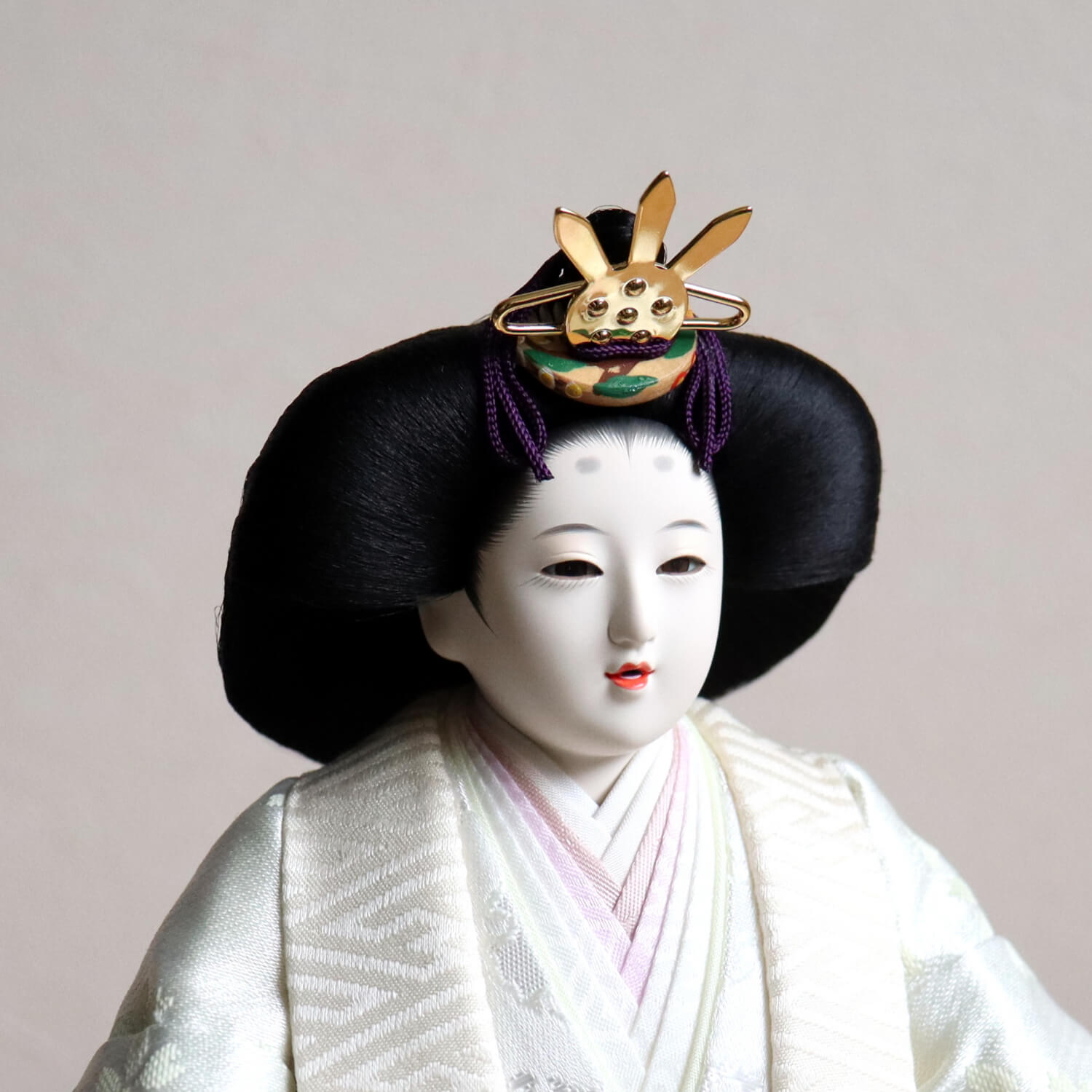 内閣総理大臣賞受賞作家 松宝作 三五親王 立雛 純白織物 雪輪に桜 本