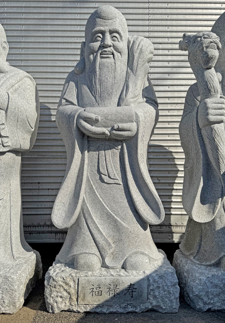 天然御影石彫刻 七福神像｜石像・福を呼ぶ彫刻セット｜ガーデンアート増樹