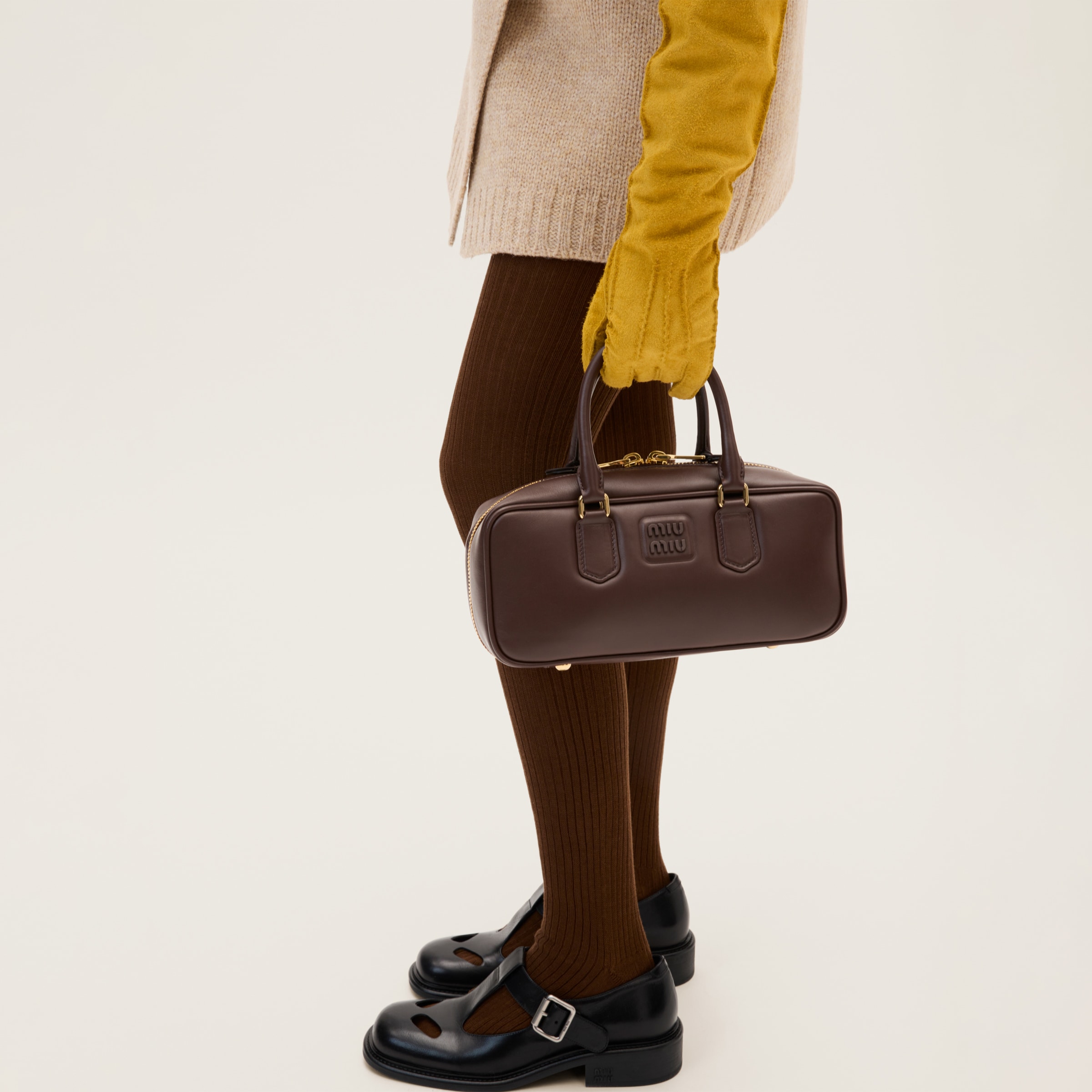 Briarwood Arcadie Leather Bag | Miu Miu