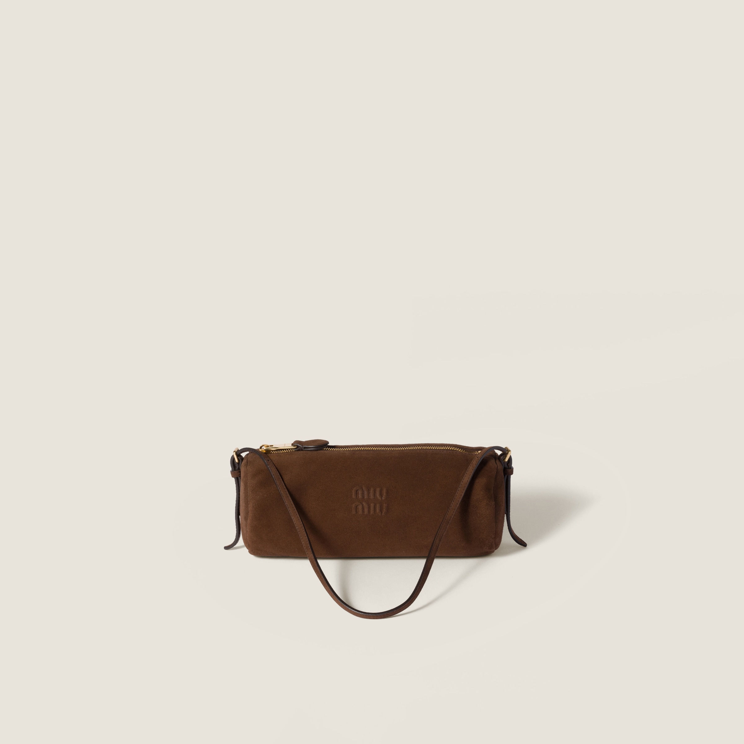 Cocoa Brown Suede Pouch | Miu Miu