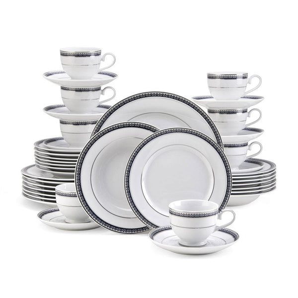 Platinum Crown Cobalt 40 Piece Dinnerware Set, Service for 8