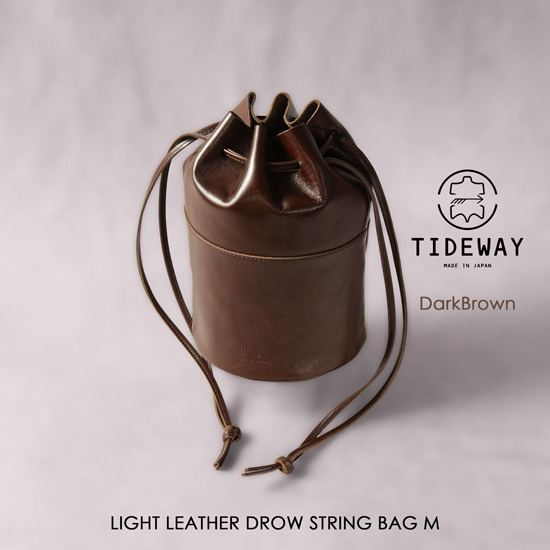 TIDEWAY / タイドウェイ LIGHT LEATHER DROW STRING BAG M,ブランド