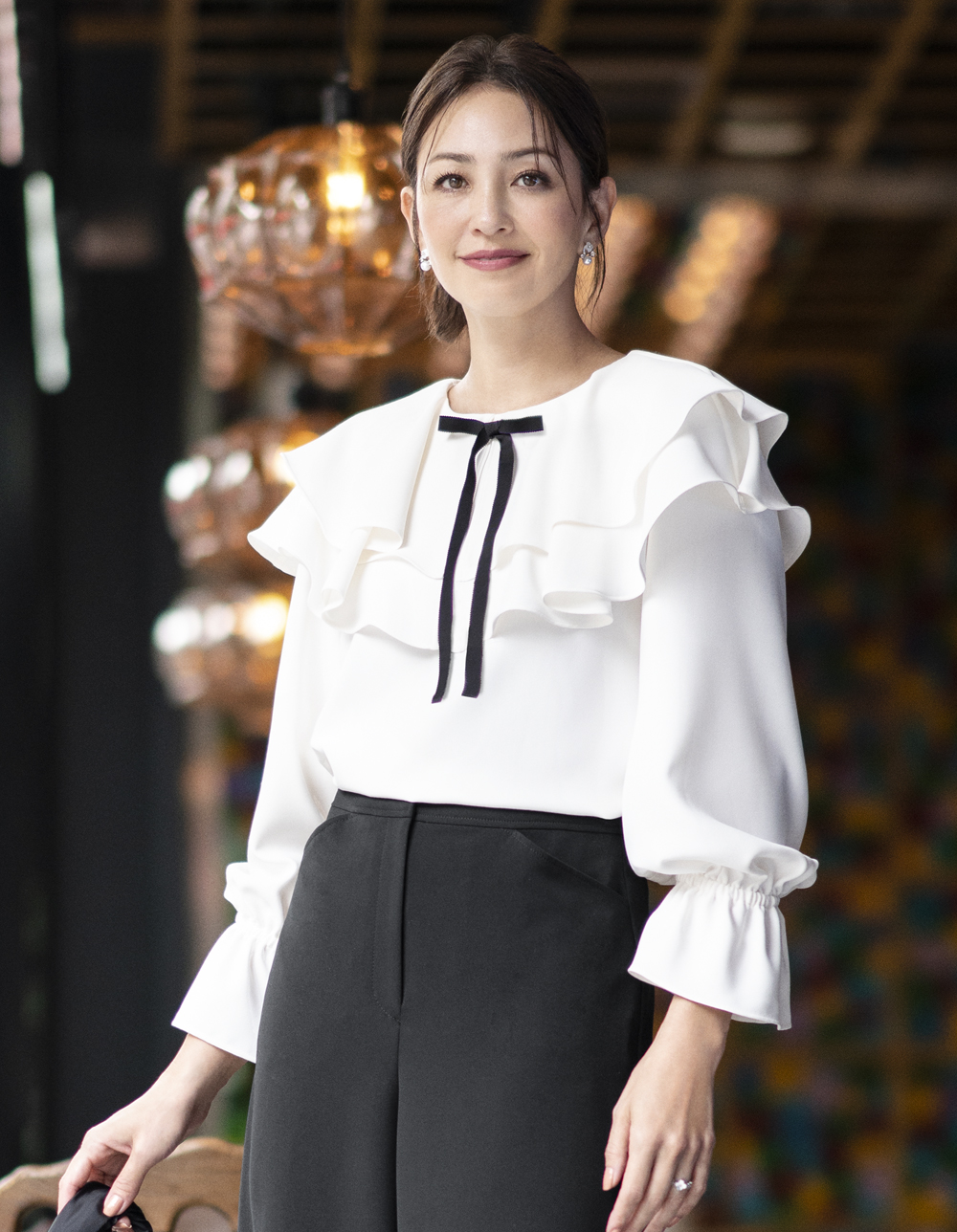 リボン柄フロッキーブラウス | msgracy