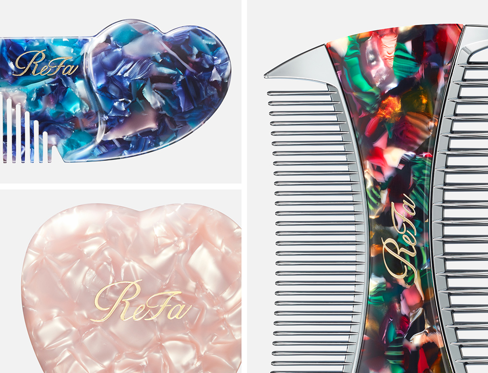 シックで上質なデザインのコーム、ミラーを3点セットにした ReFa