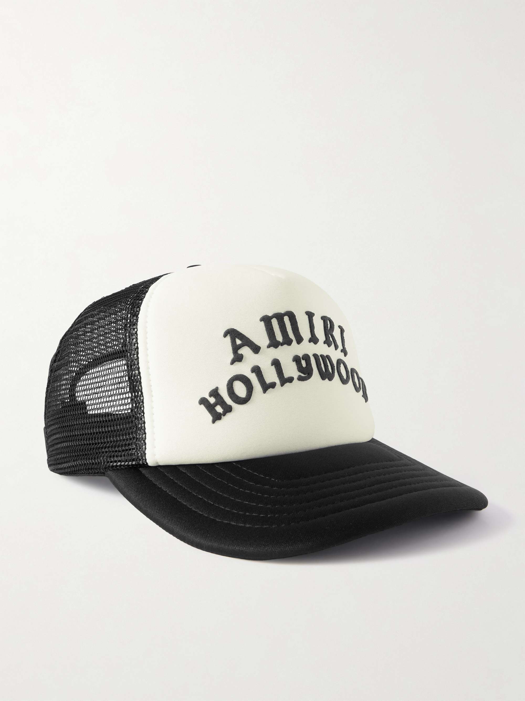 AMIRI Hollywood Logo-Embroidered Cotton-Canvas and Mesh Trucker