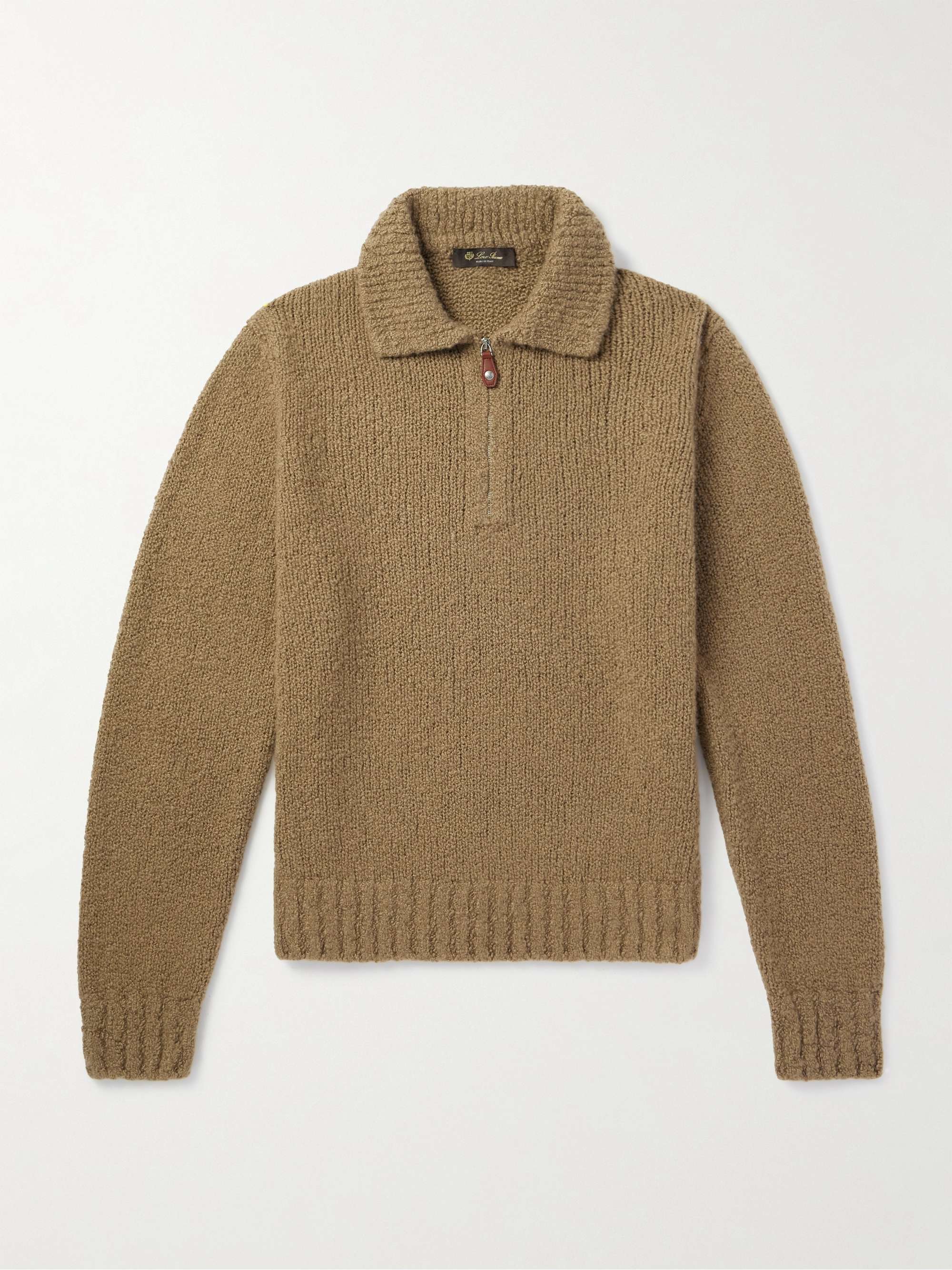 LORO PIANA Folecchio Cashmere and Silk-Blend Half-Zip Sweater for