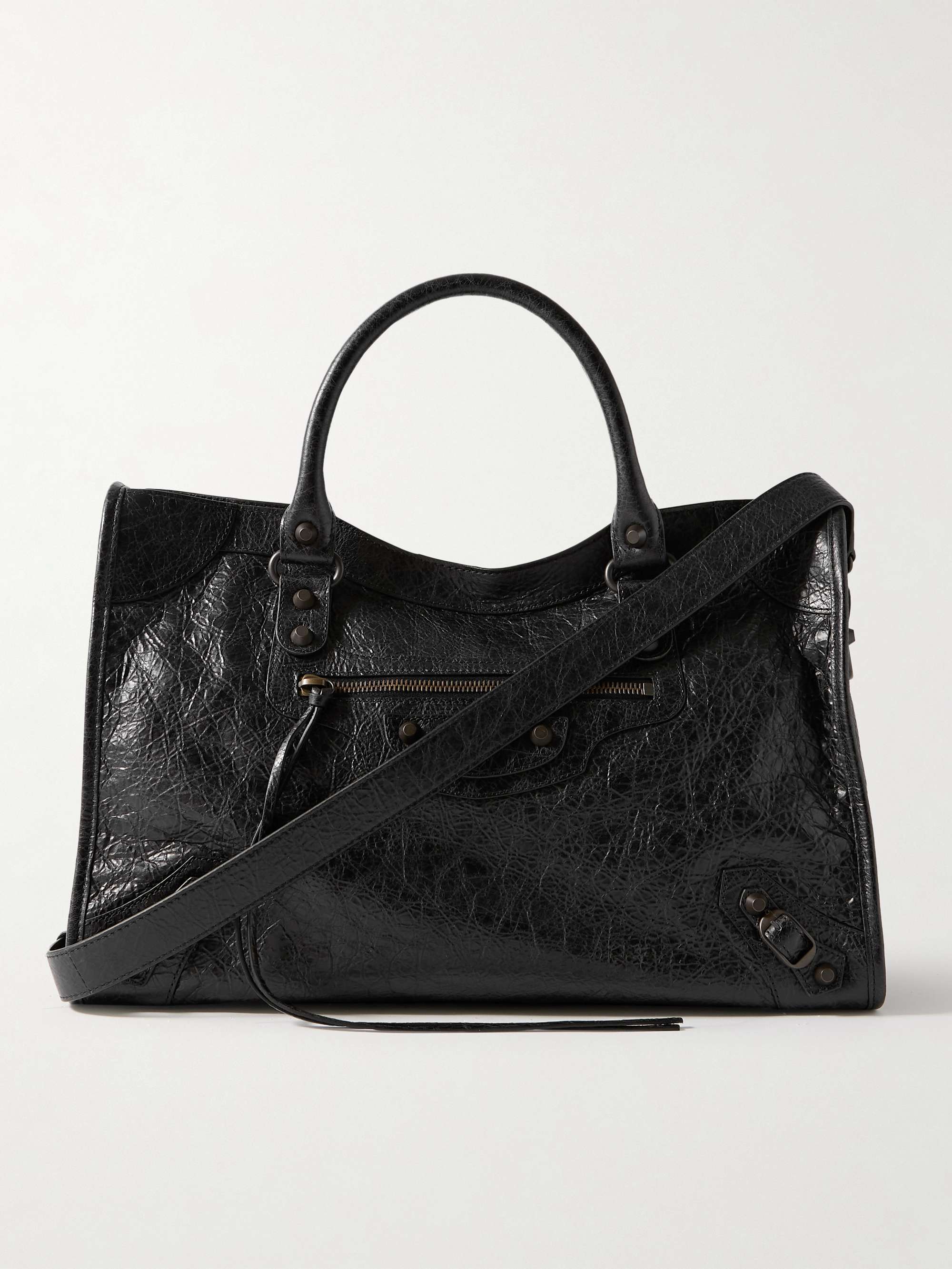 BALENCIAGA Le City Medium Arena Textured-Leather Tote for Men | MR
