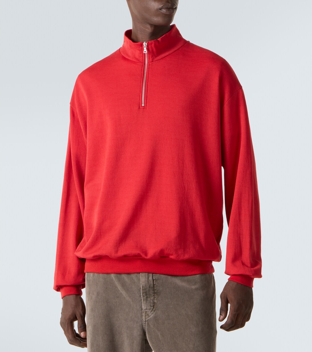 Wool-blend half-zip sweatshirt in red - Auralee | Mytheresa