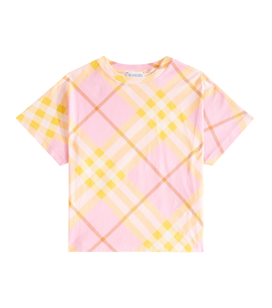 Burberry Check cotton jersey T-shirt in pink - Burberry Kids