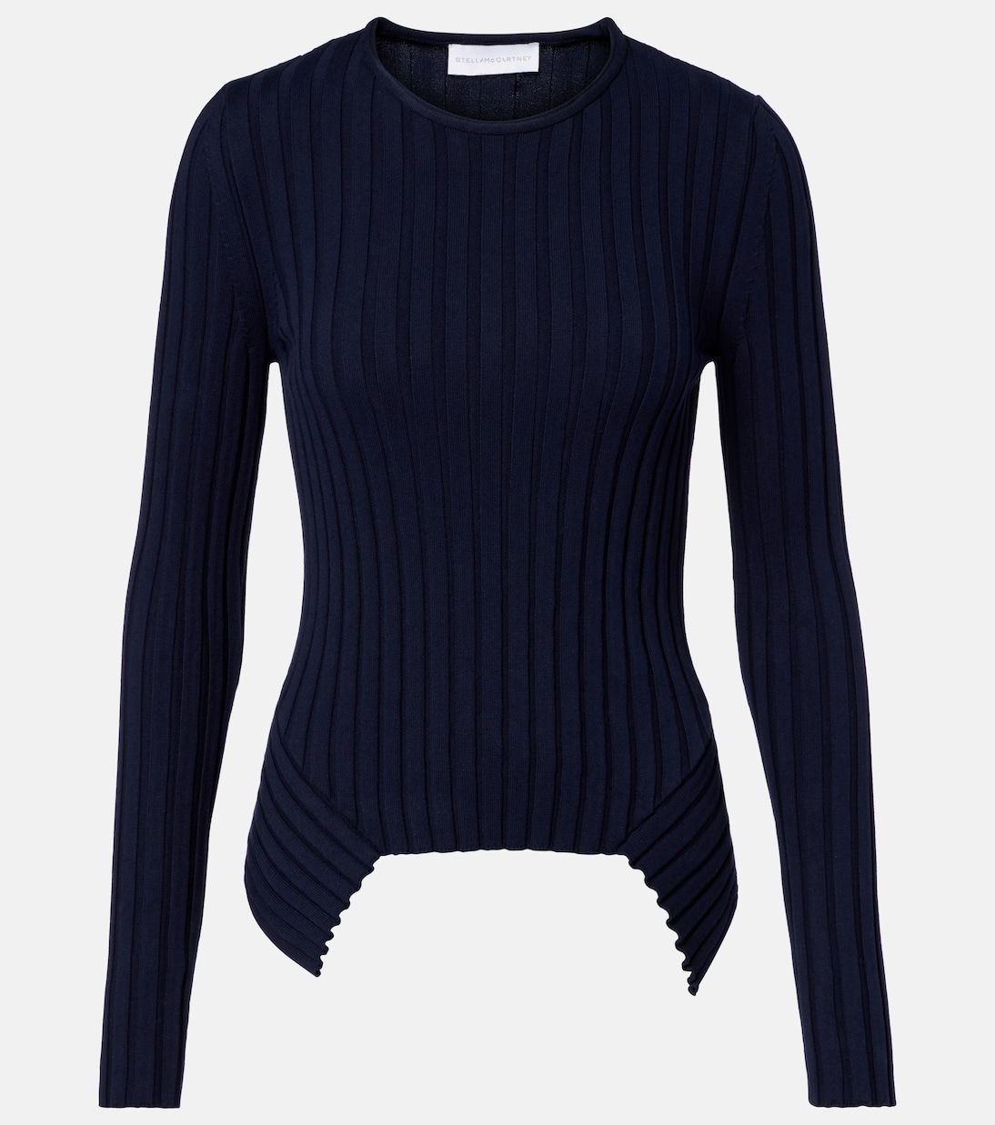 Ribbed-knit cotton sweater in blue - Stella Mc Cartney | Mytheresa
