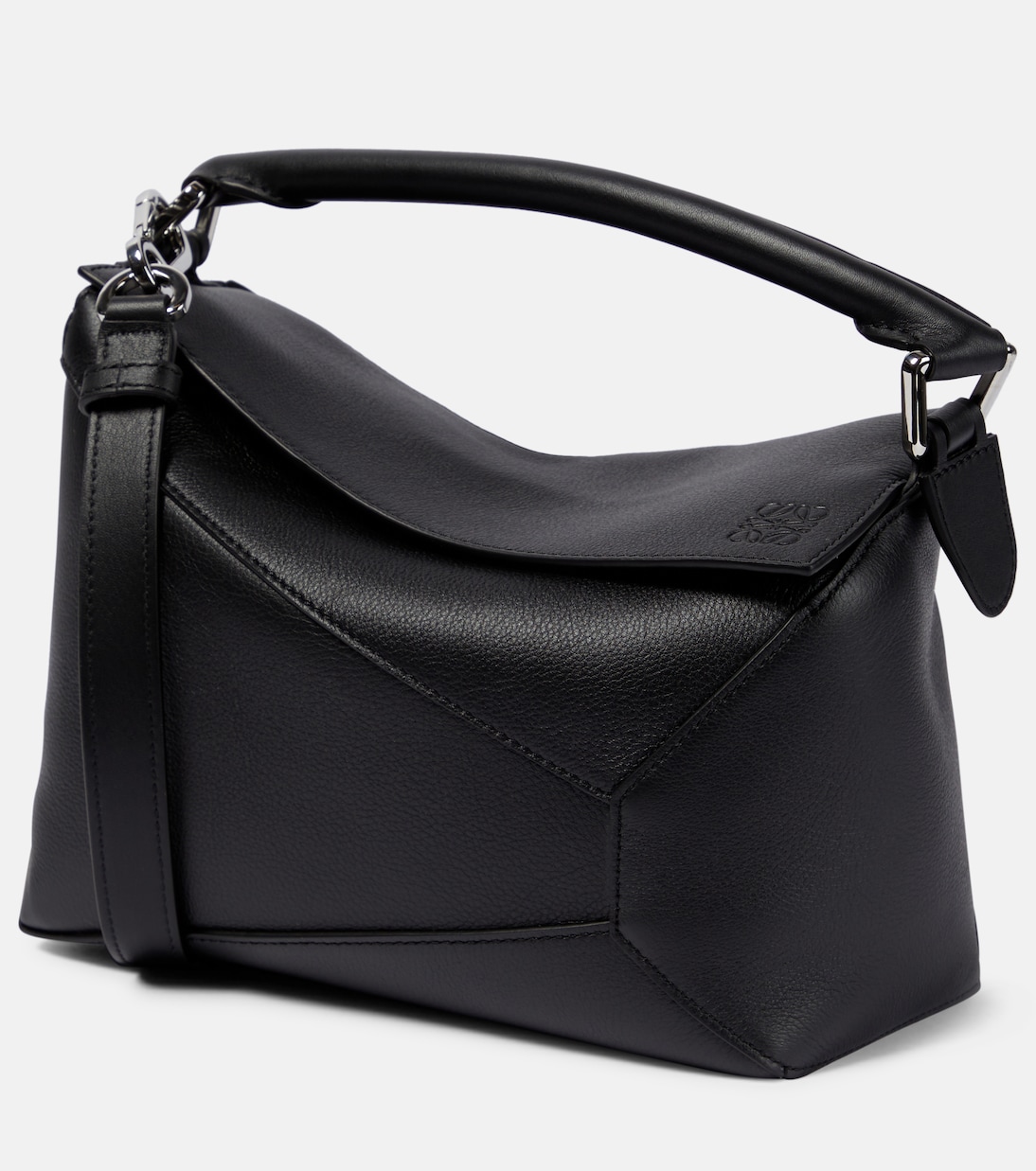 Puzzle Edge Small leather tote bag in black - Loewe | Mytheresa