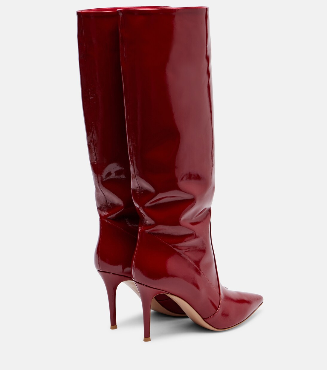 Hansen 85 patent leather knee-high boots in red - Gianvito Rossi