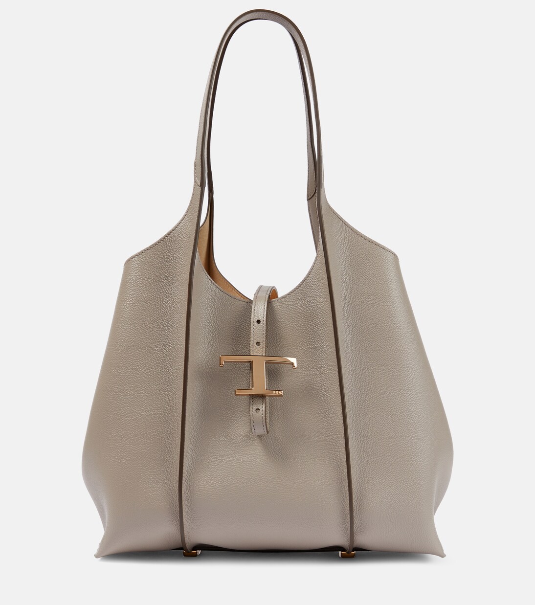 T Timeless Medium leather tote bag in grey - Tods | Mytheresa