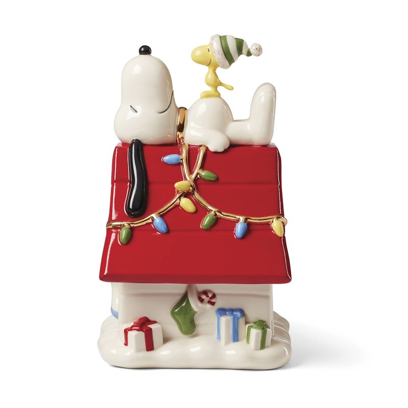 Lenox Snoopy Christmas Figural Covered Candy Dish | Holiday