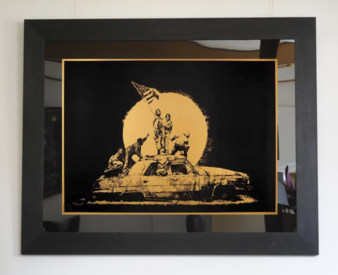 Banksy（バンクシー）Flag -Gold -サイン入り ポスターを販売 ー