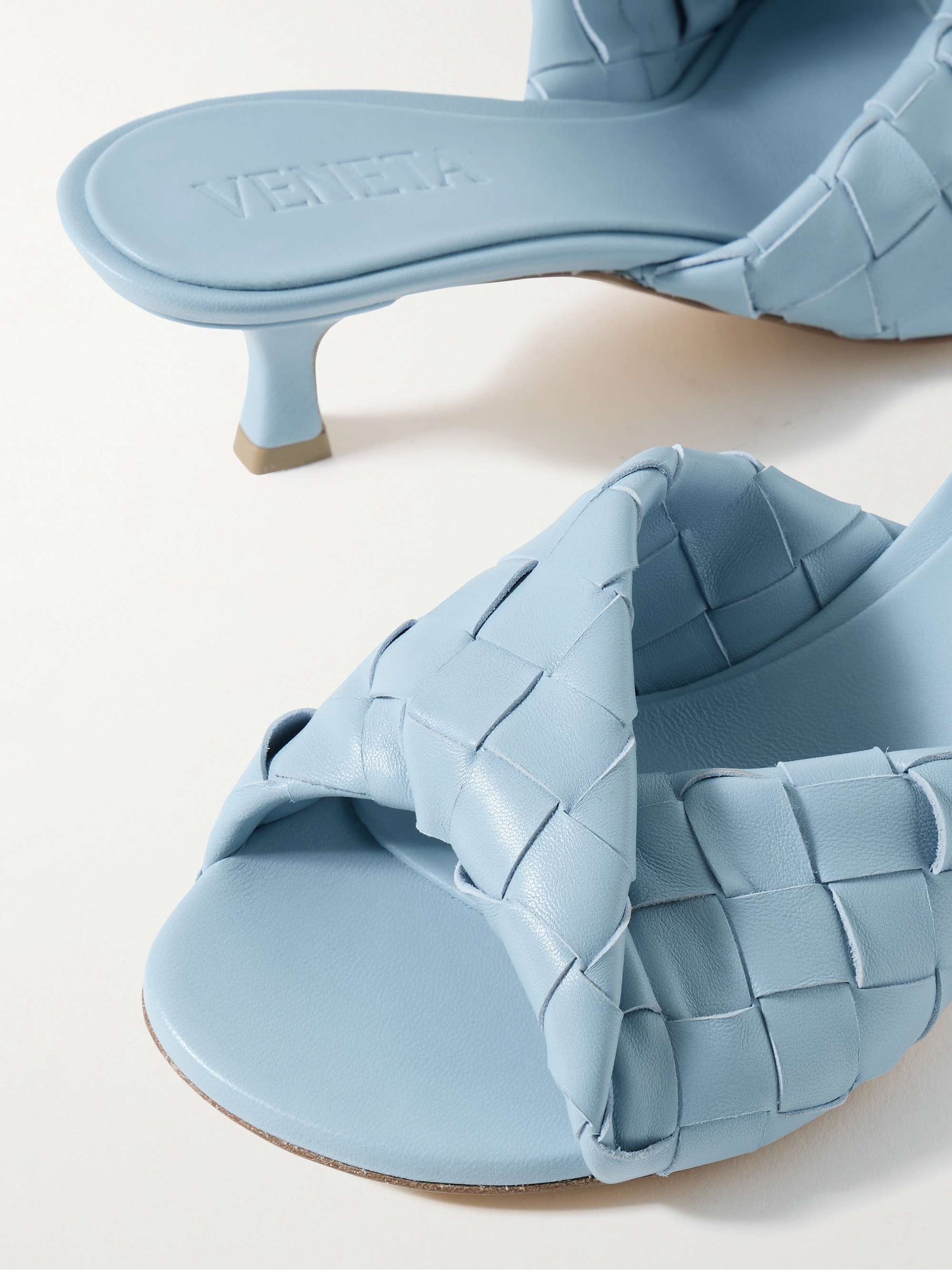 BOTTEGA VENETA Blink twisted intrecciato leather mules | NET-A-PORTER