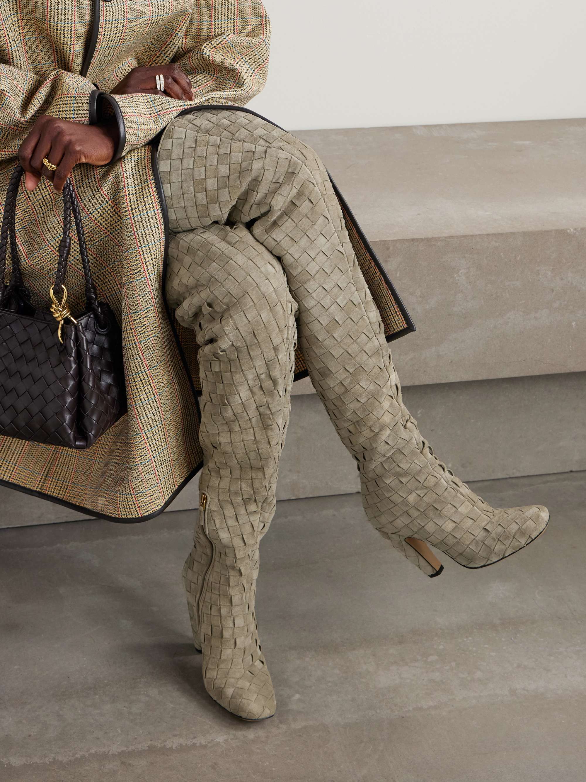 BOTTEGA VENETA Canalazzo intrecciato suede boots | NET-A-PORTER