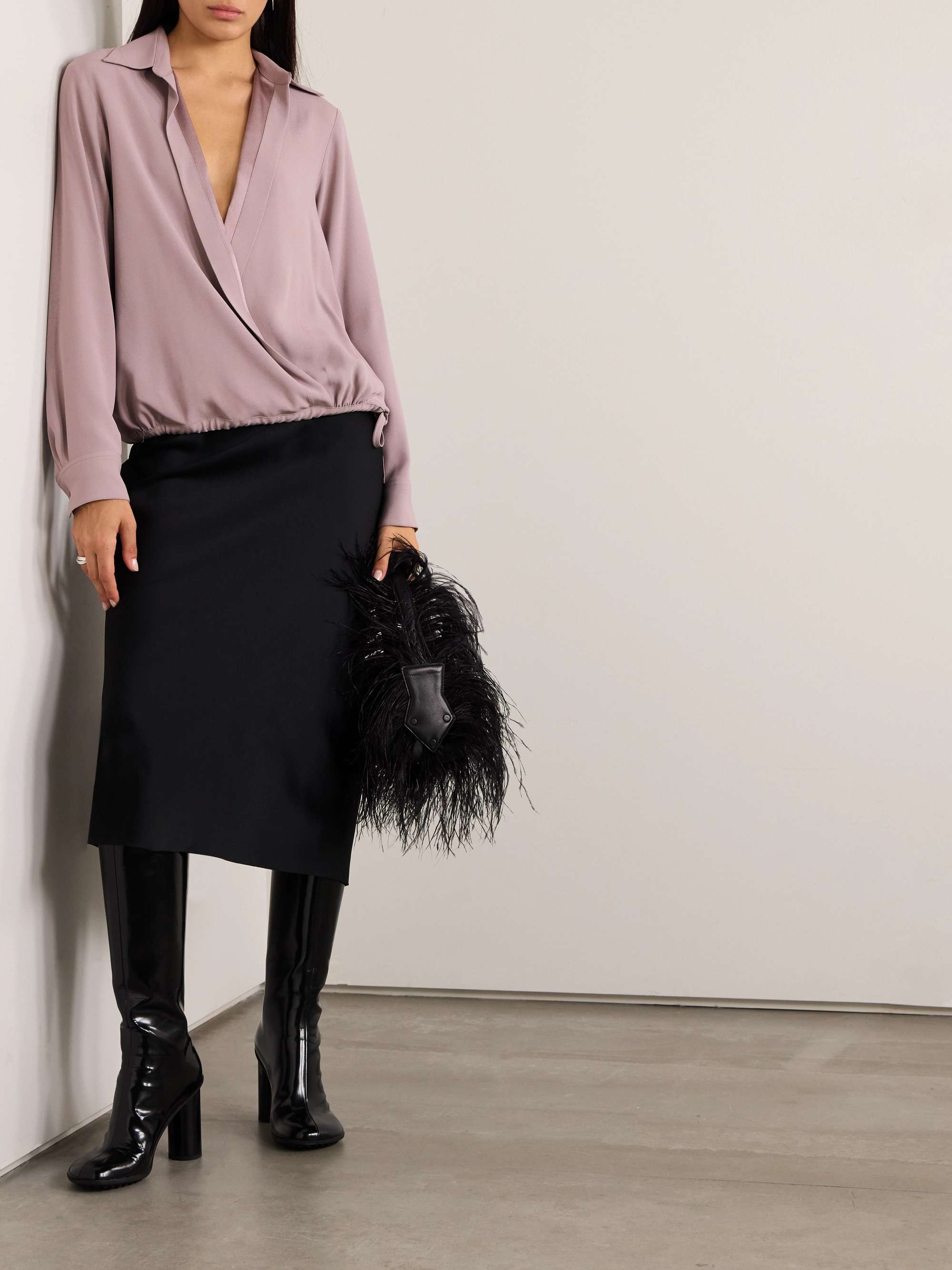 DRIES VAN NOTEN Crepe wrap shirt | NET-A-PORTER