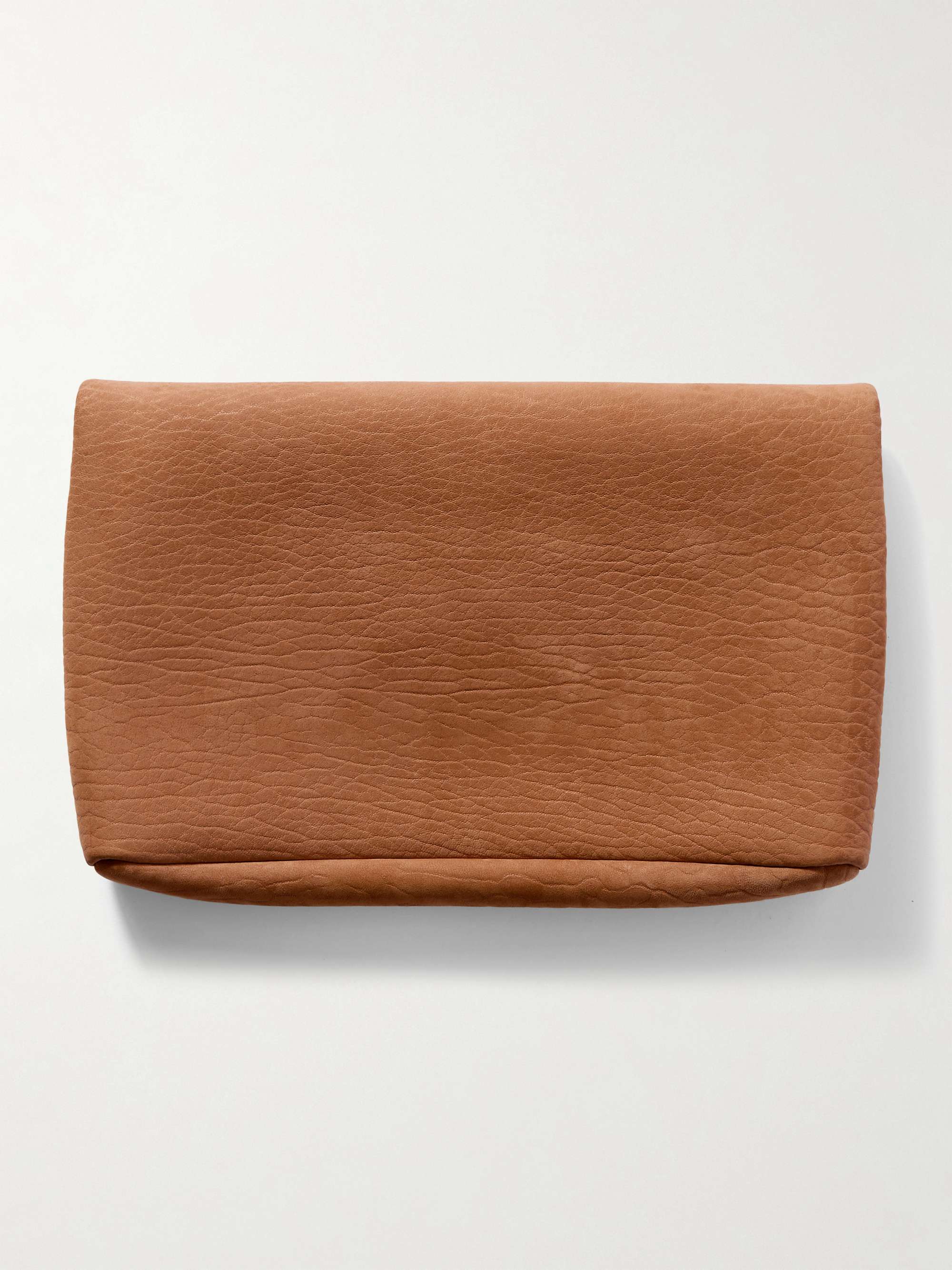SAINT LAURENT Cassandre large textured-nubuck clutch | NET-A-PORTER