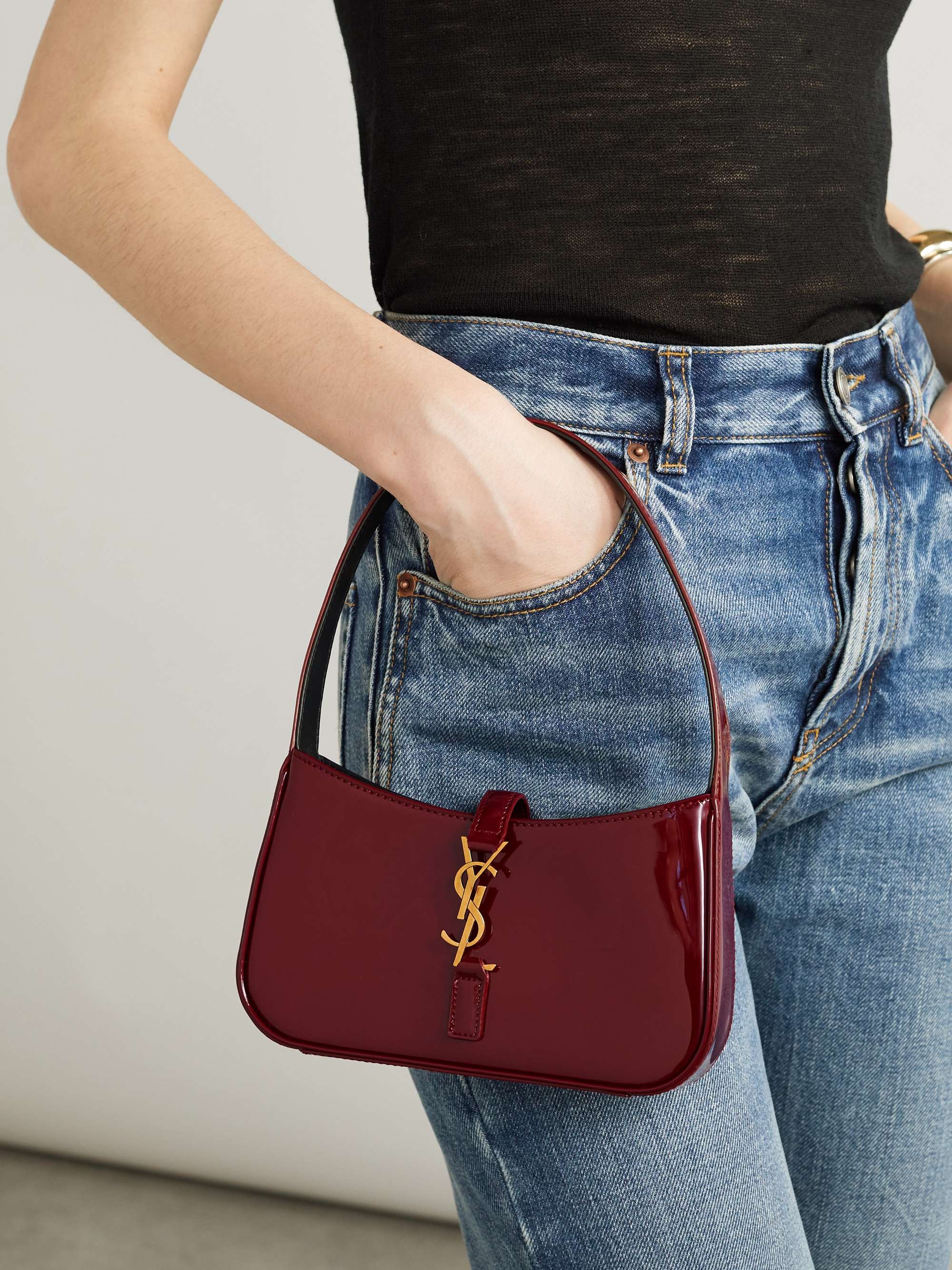 SAINT LAURENT Le 5 à 7 mini patent-leather shoulder bag | NET-A-PORTER