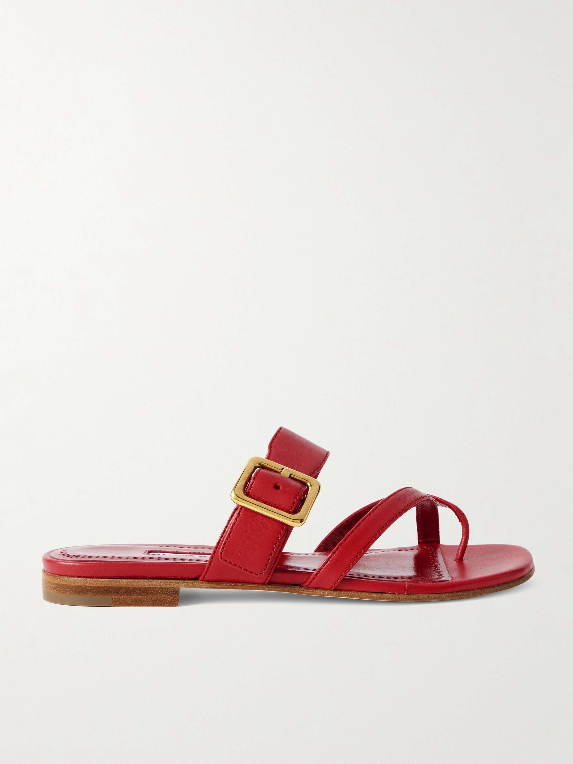 MANOLO BLAHNIK Thalusa leather sandals | NET-A-PORTER