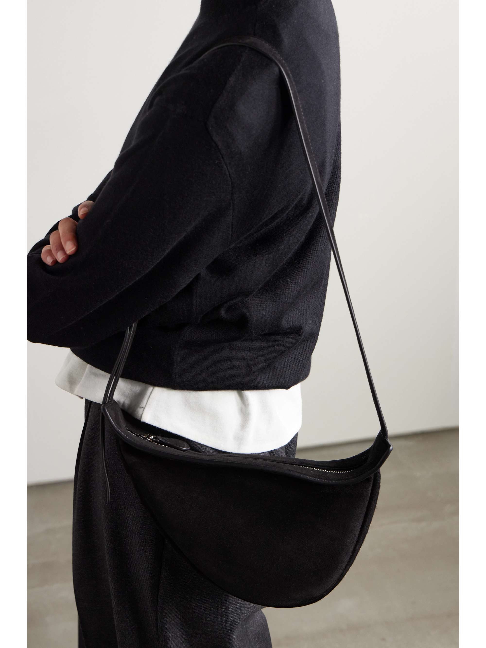 THE ROW Slouchy Banana small suede shoulder bag | NET-A-PORTER