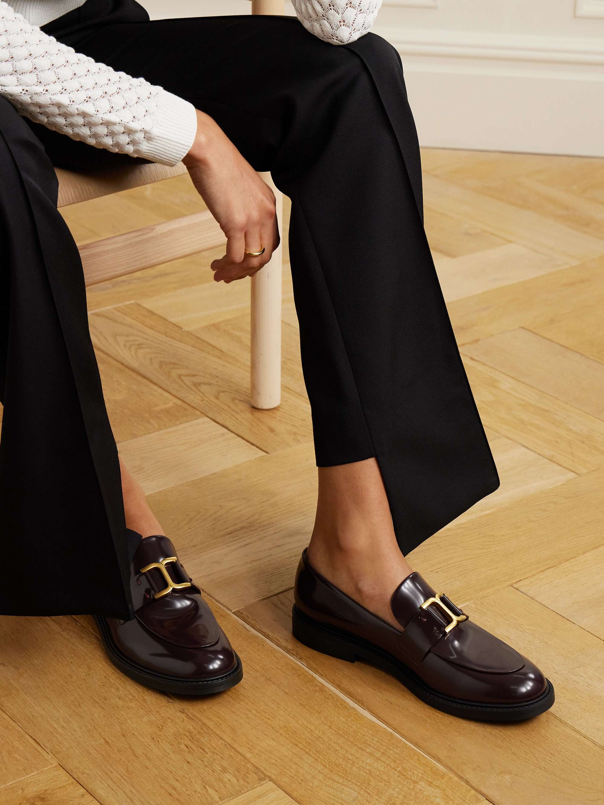 CHLOÉ Marcie embellished leather loafers | NET-A-PORTER